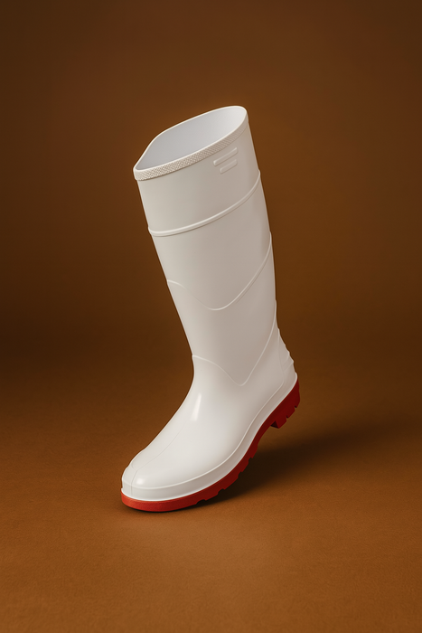 KNEE LENGTH WHITE GUMBOOT
