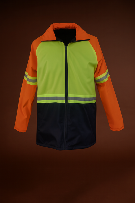 3-Tone Fleece Lined Fluorescent Reflective Jacket