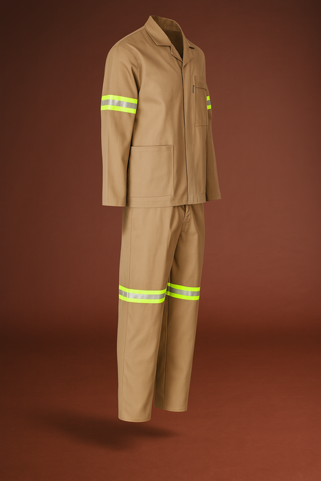 AMBARA  - 2 PIECE OVERALL REFLECTIVE (Lime and sliver) 80/20 Cotton twill