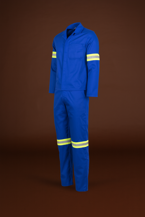 AMBARA  - 2 PIECE OVERALL REFLECTIVE (Lime and sliver) 80/20 Cotton twill