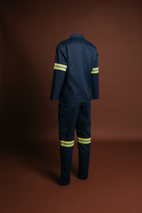 AMBARA  - 2 PIECE OVERALL REFLECTIVE (Lime and sliver) 80/20 Cotton twill