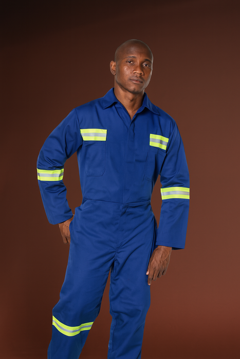 1 PIECE BOILER SUIT  OVERALL J54 SABS APPROVED - 100% COTTON REFLECTIVE