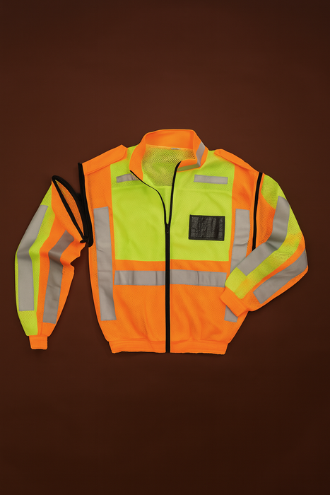 LONG SLEEVE REFLECTIVE VEST (Zip-off sleeves)Stay visible. Stay protected.