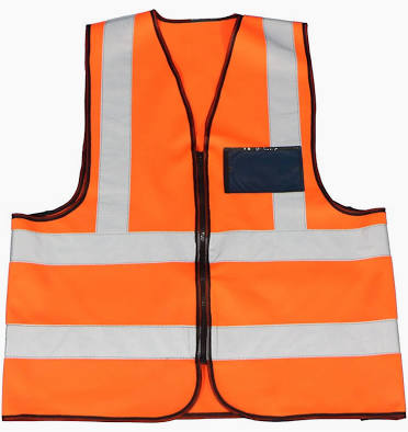 Reflective Safety Vest with Zip Front & ID Pouch
