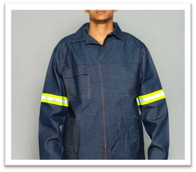 Demin 2 Piece Overall /Yellow&sliver reflector