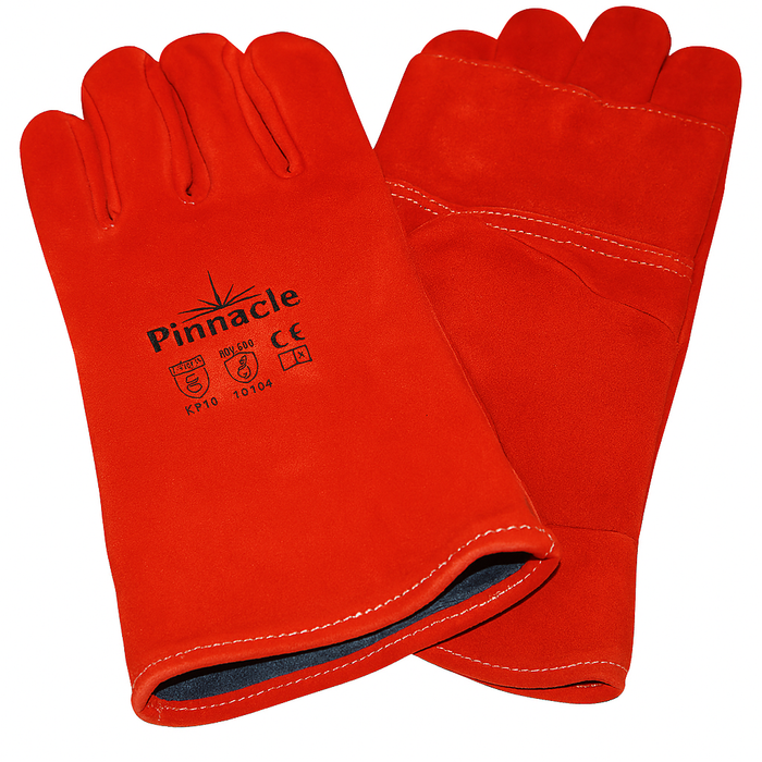 Pinnacle Welding Glove Red Heat Resistant - Kevlar Stitch Wrist 2.5" (50mm)
